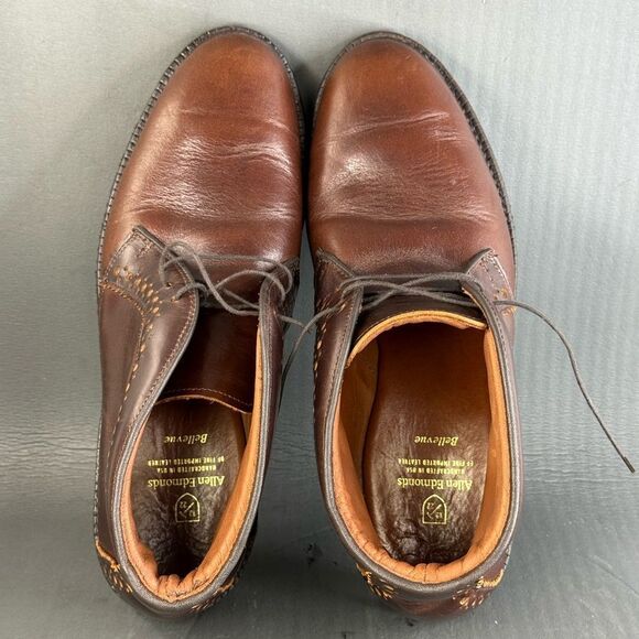 Allen Edmonds Bellevue brown leather chukka ankle boots men\'s  size 10